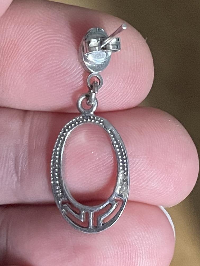 Zilveren vintage oorbellen met opaal, Sieraden, Tassen en Uiterlijk, Ophalen of Verzenden, Zo goed als nieuw, Nvt, Nvt