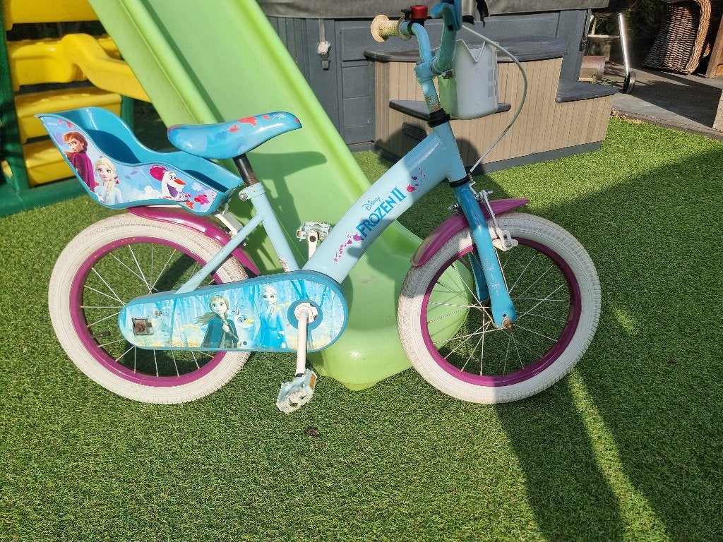 Meisjes fiets 16 inch frozen  elsa, Ophalen, Gebruikt, 16 inch