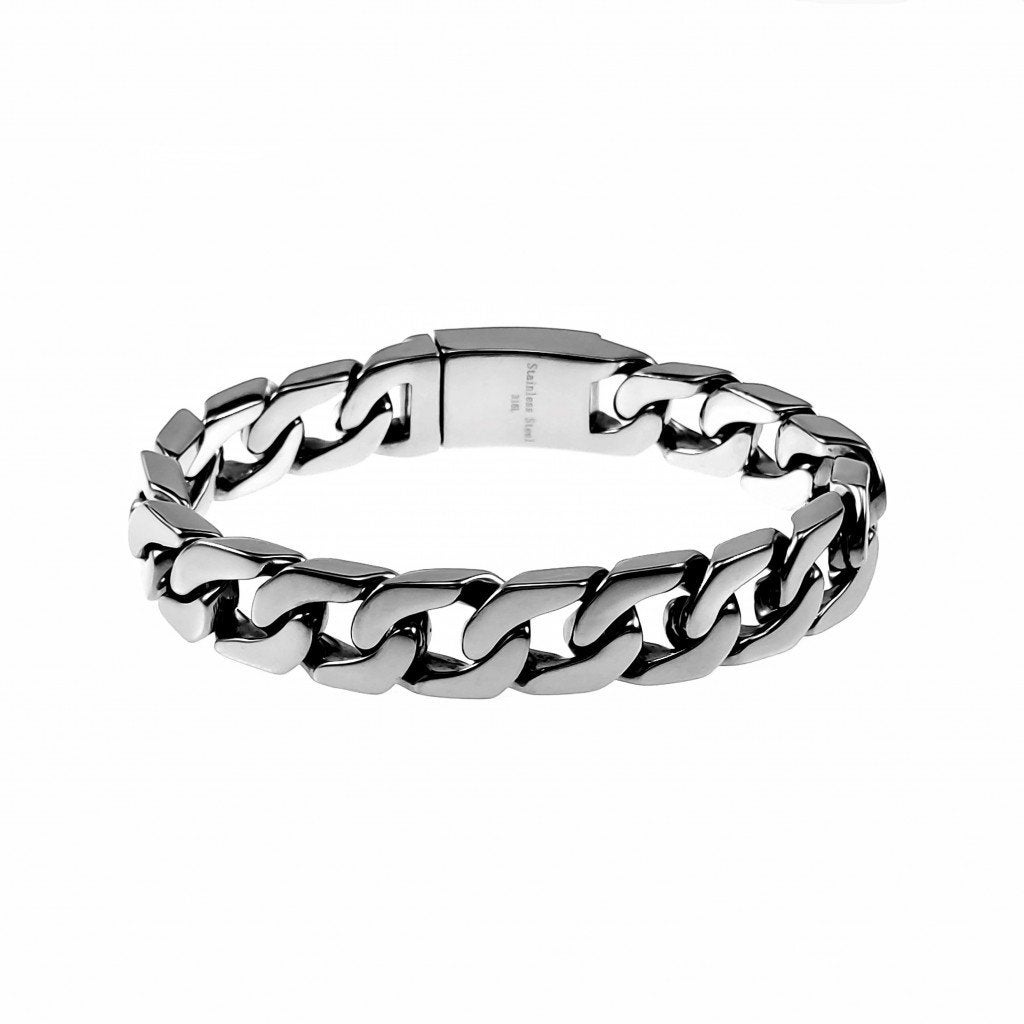21cm x 14mm Gourmet Armband Heren - Stalen - Schakelarmband, Staal, Birgitta-Gracht 33, 6465 EL Kerkrade, Nederland, Verzenden