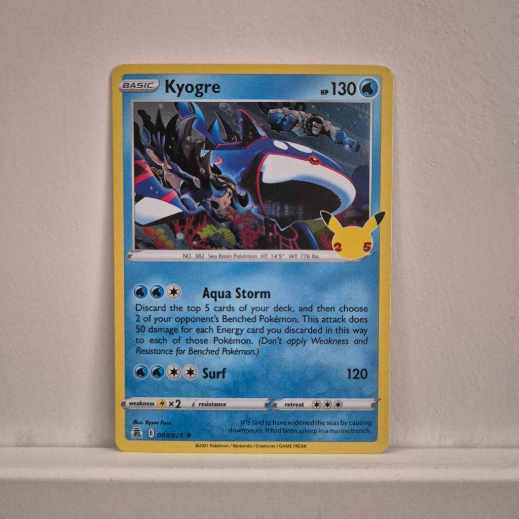 Kyogre CEL 003/025 - Pokémon, Ophalen of Verzenden, Nieuw, Losse kaart