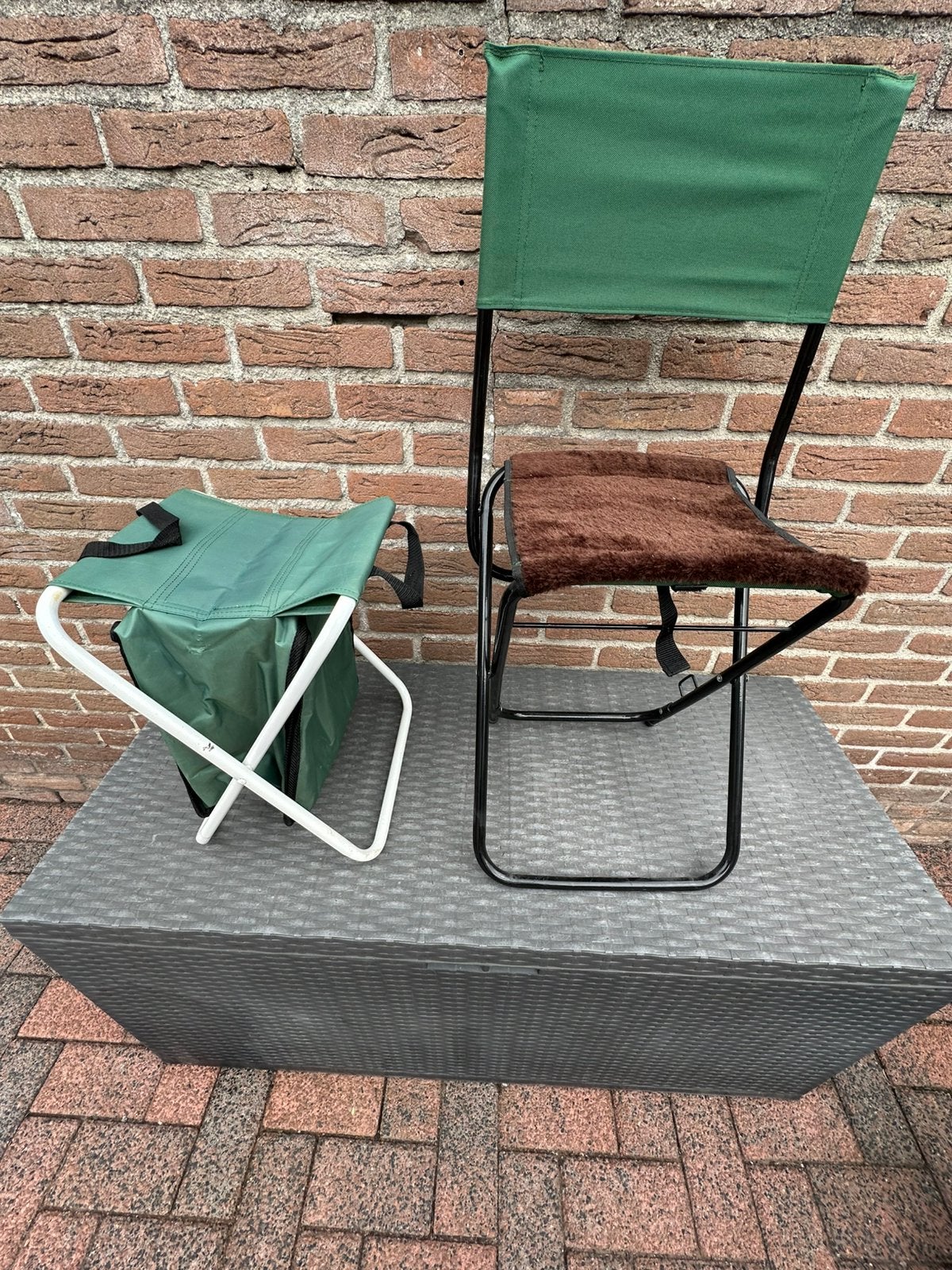 Twee vis stoeltjes, Ophalen of Verzenden, Gebruikt, Koffer of Tas