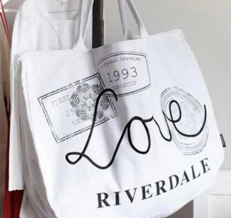 Riverdale Shopper Tas - Wit met 'Love' print, Sieraden, Tassen en Uiterlijk, Ophalen of Verzenden, Nieuw, Wit, Shopper