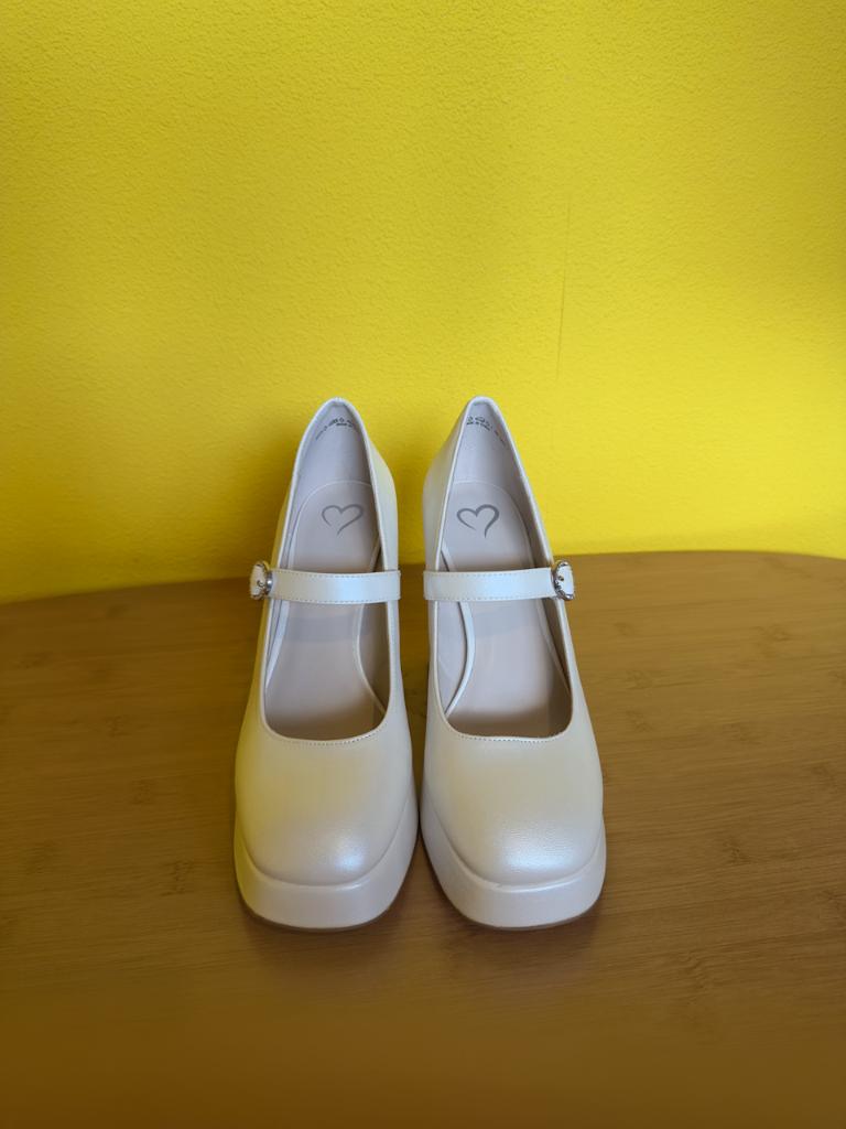 Witte bruidsschoen maat 40, Ophalen of Verzenden, Nieuw, Wit, Schoenen