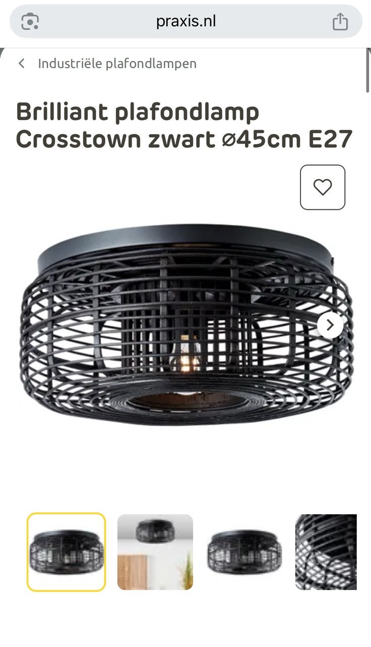 Brilliant plafondlamp, Ophalen, Zo goed als nieuw, Hout