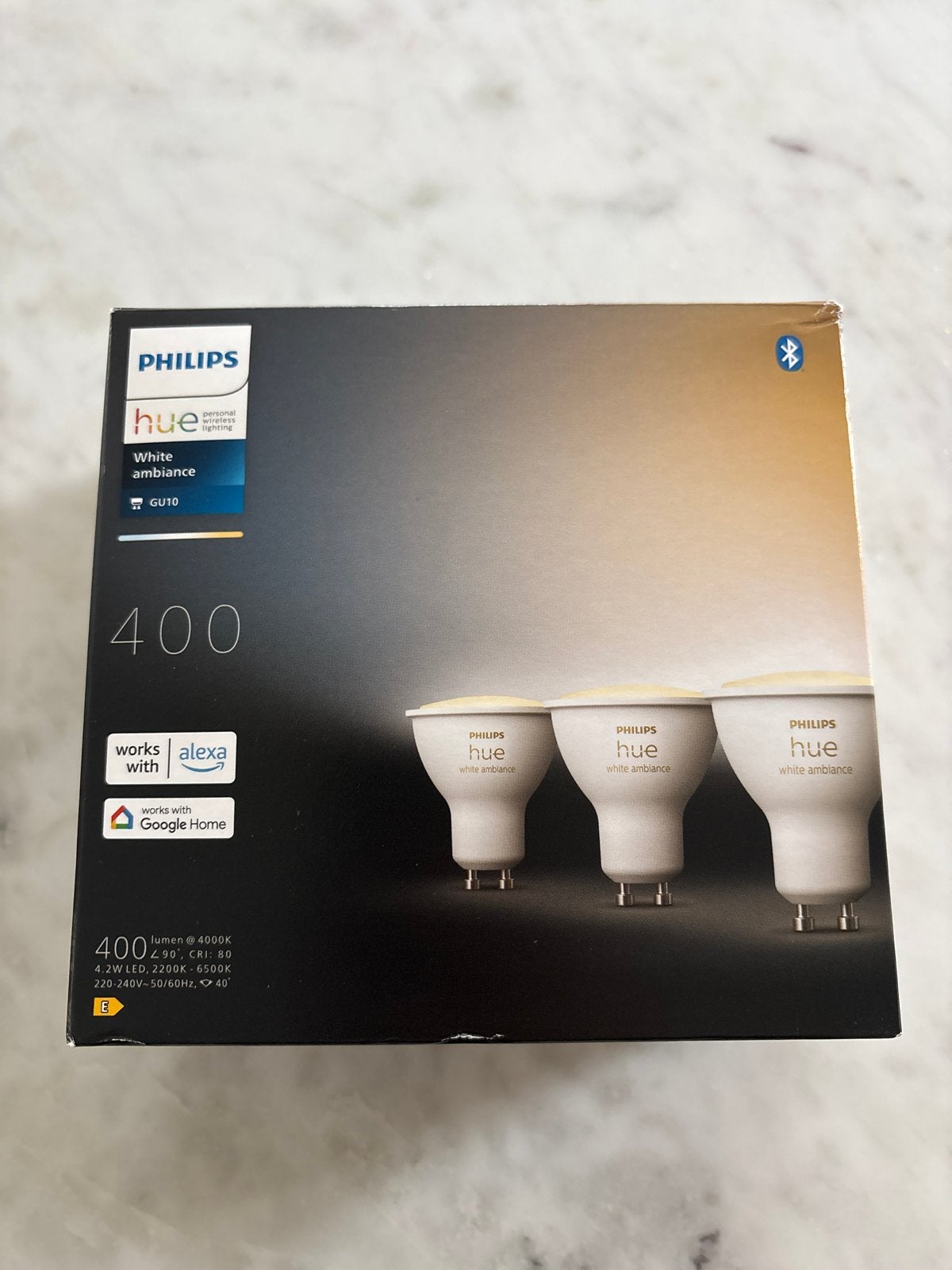 Philips Hue White Ambiance GU10 400 Lumen - 3 spotjes, Led-lamp, Minder dan 30 watt, Nieuw, Bipin of Steekvoet