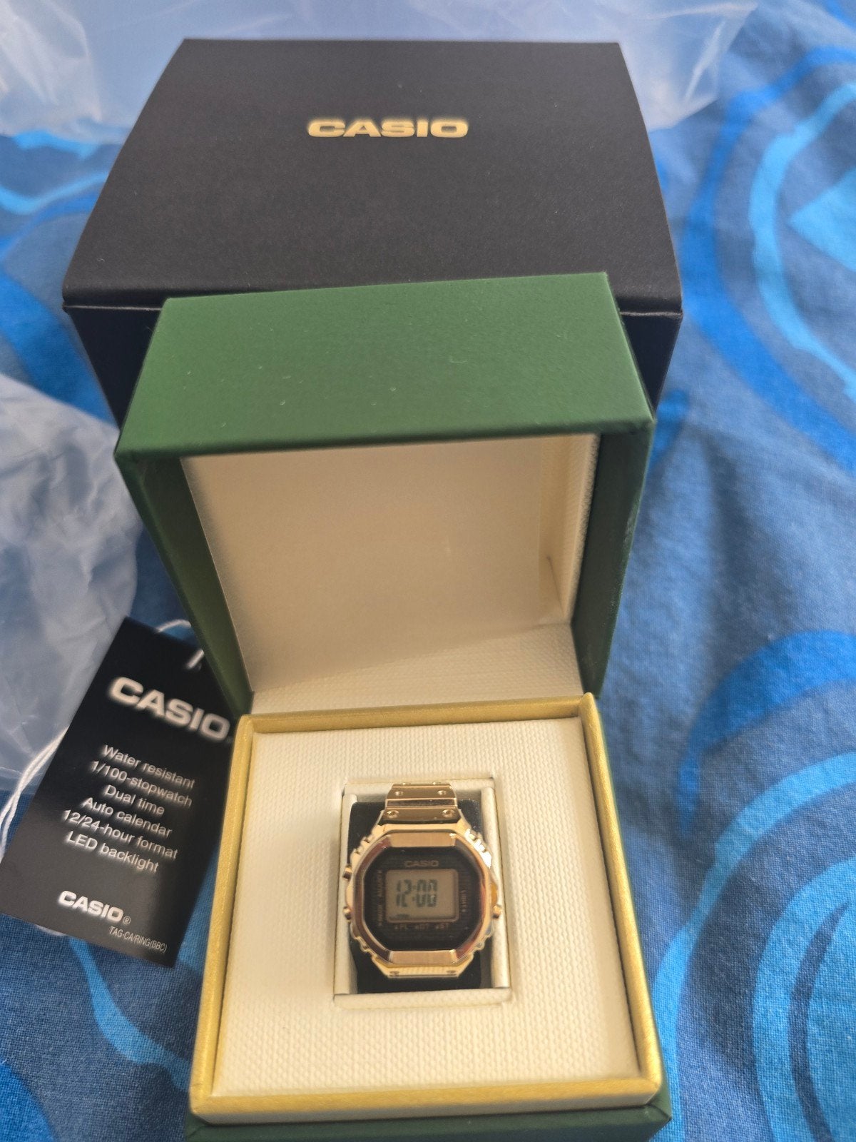 Casio Ring Horloge - Goudkleurig Digitaal Horloge, Nieuw, Ophalen of Verzenden, Dame of Heer, Goud