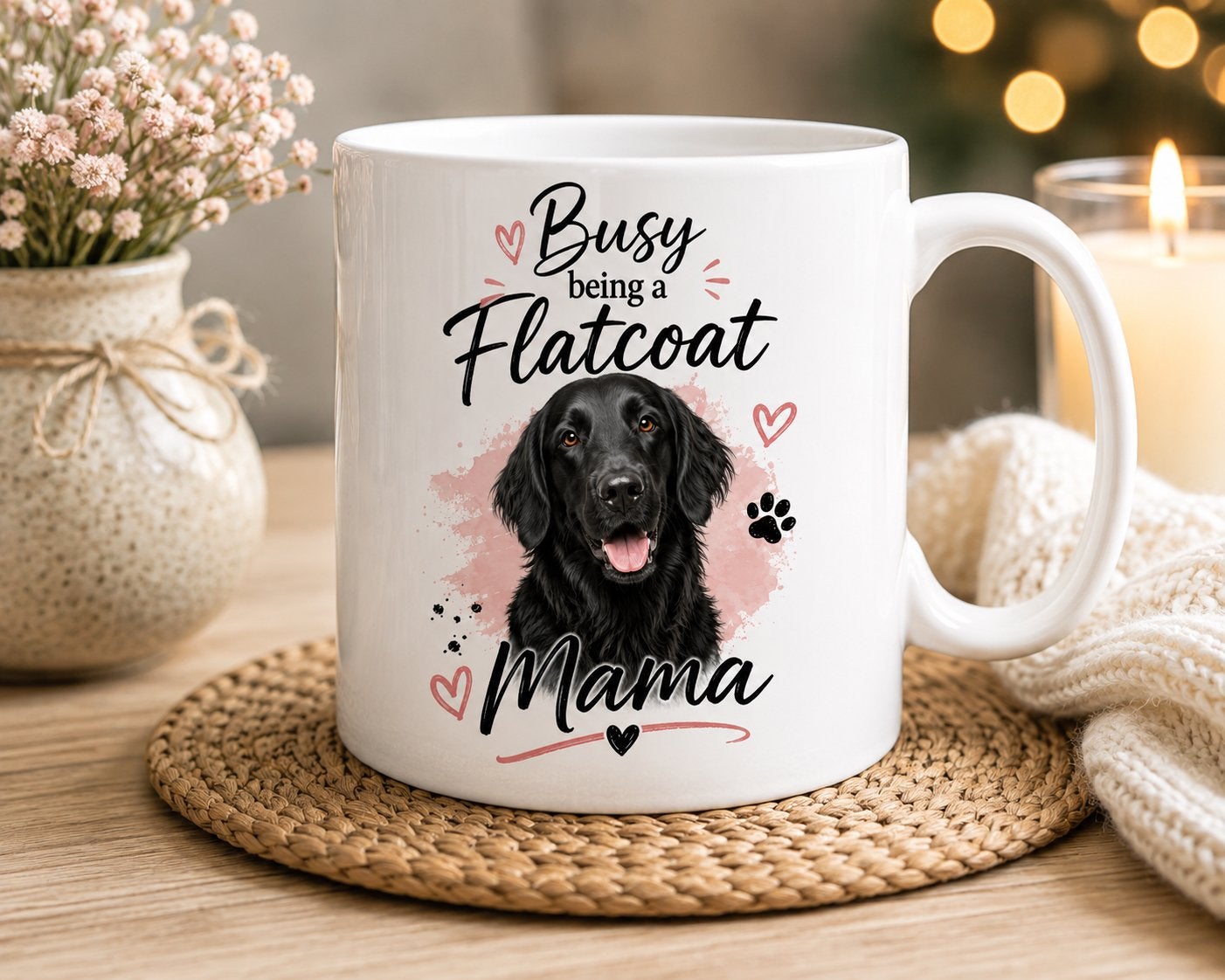 Busy being a Flatcoat Mama - Flatcoated Retriever Mok, Verzenden, Nieuw