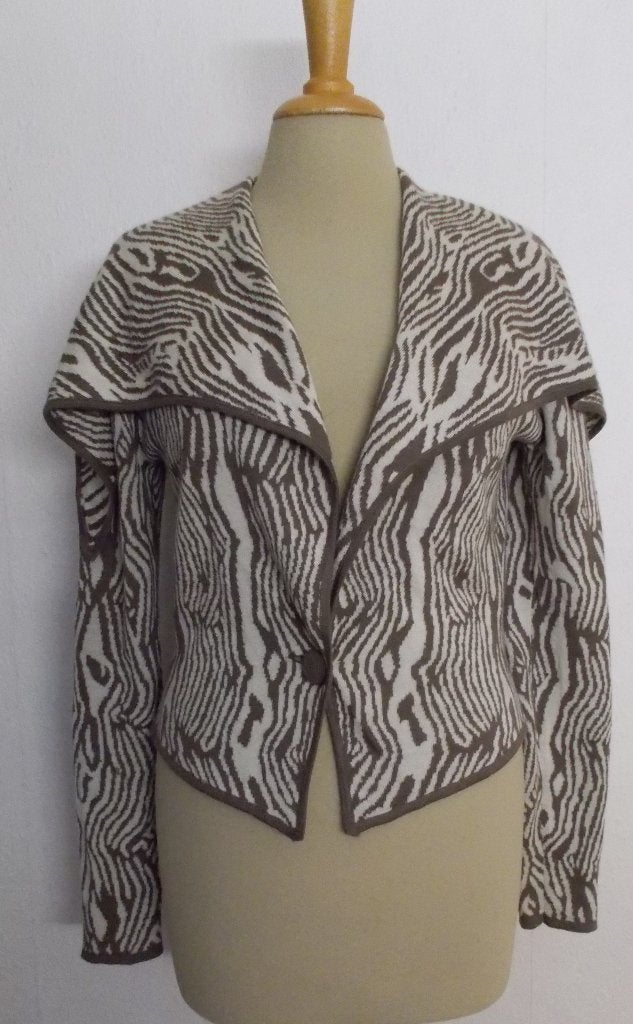 Leuk wol mix beige/bruin print top/vest! M, Kleding | Dames, Truien en Vesten, Ophalen of Verzenden, Zo goed als nieuw, Maat 38/40 (M)