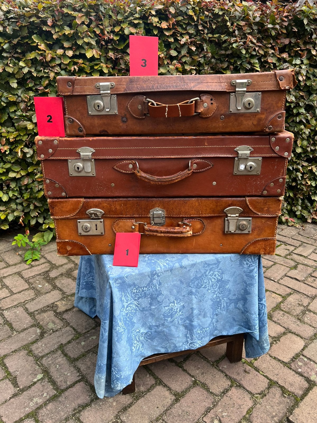 Lederen koffers, Verzenden, Gebruikt