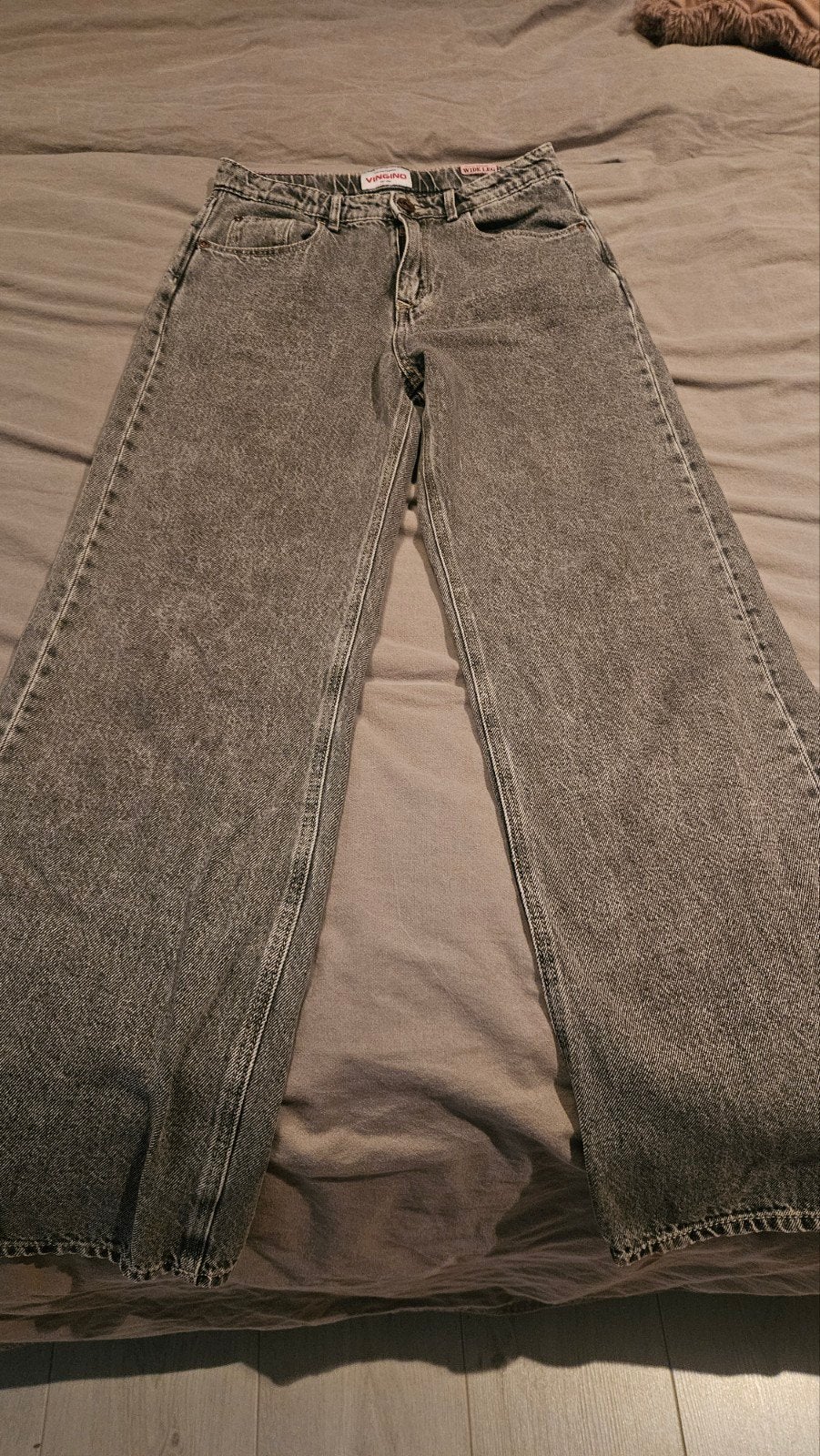 Vingino Wide Leg Jeans - Grijs, Vingino, Ophalen of Verzenden, Maat 36 (S), Gedragen