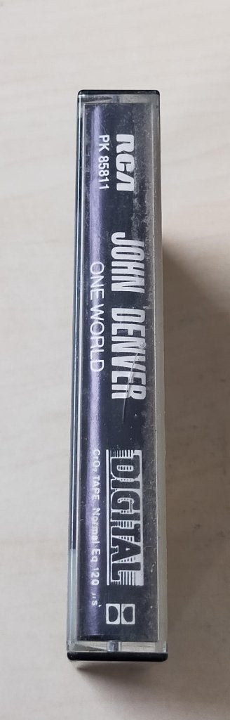 John Denver - One World Cassette MC 1986, Cd's en Dvd's, Cassettebandjes, Gebruikt, Ophalen of Verzenden, Pop, RCA