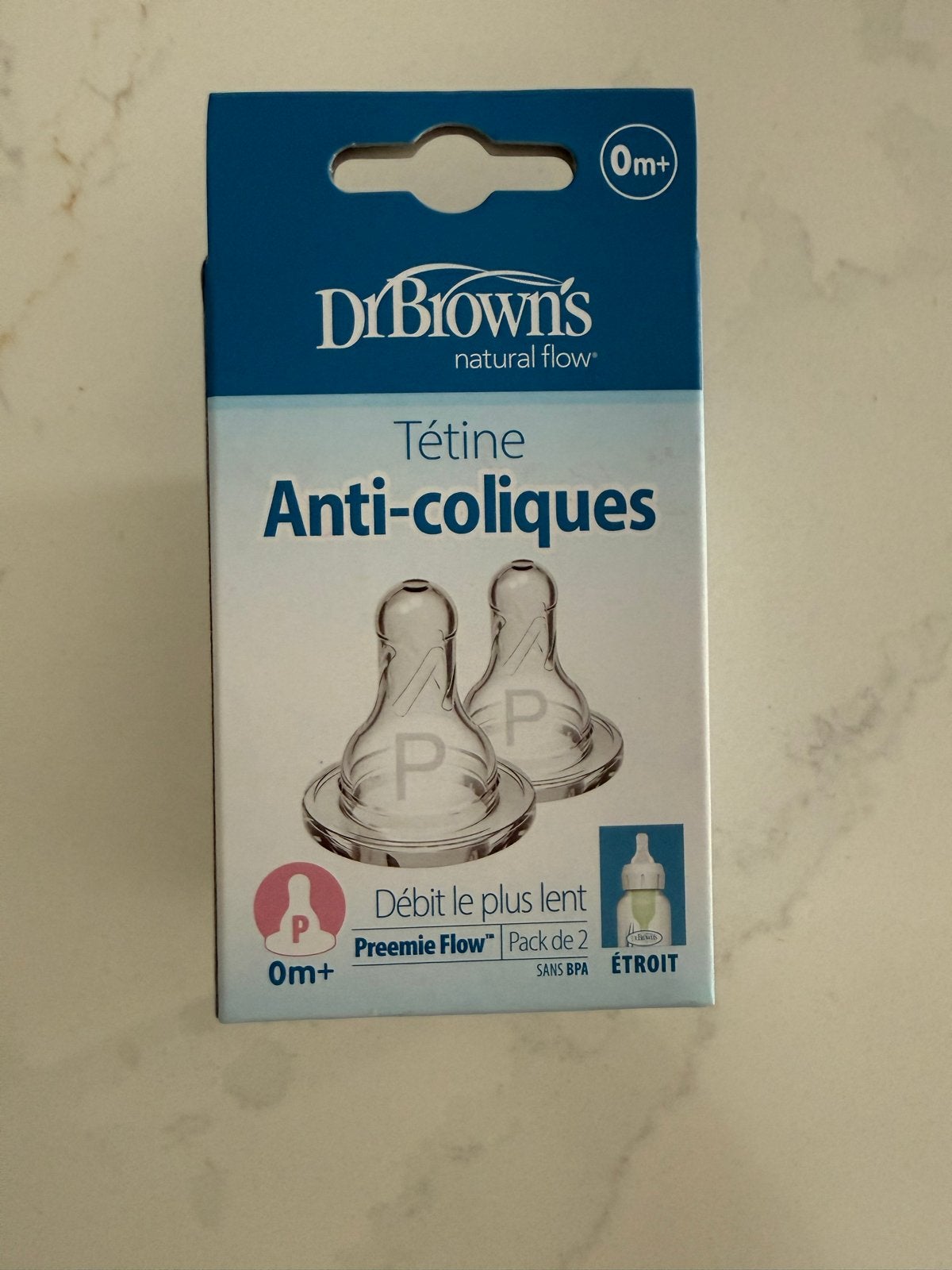 Dr. Brown's Natural Flow Anti-koliek Spenen - Preemie Flow, Speen, Ophalen of Verzenden, BPA-vrij, Nieuw