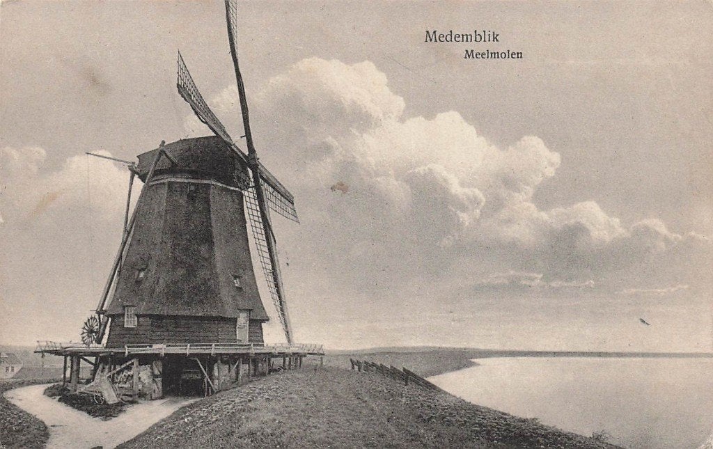 JP713 Medemblik Meelmolen molen 1926, Ophalen of Verzenden, 1920 tot 1940, Gelopen, Noord-Holland