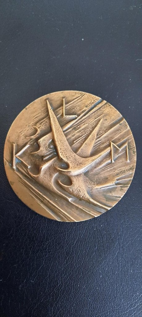 Penning KLM 50jr 1919-1969, Ophalen of Verzenden, Brons, Nederland