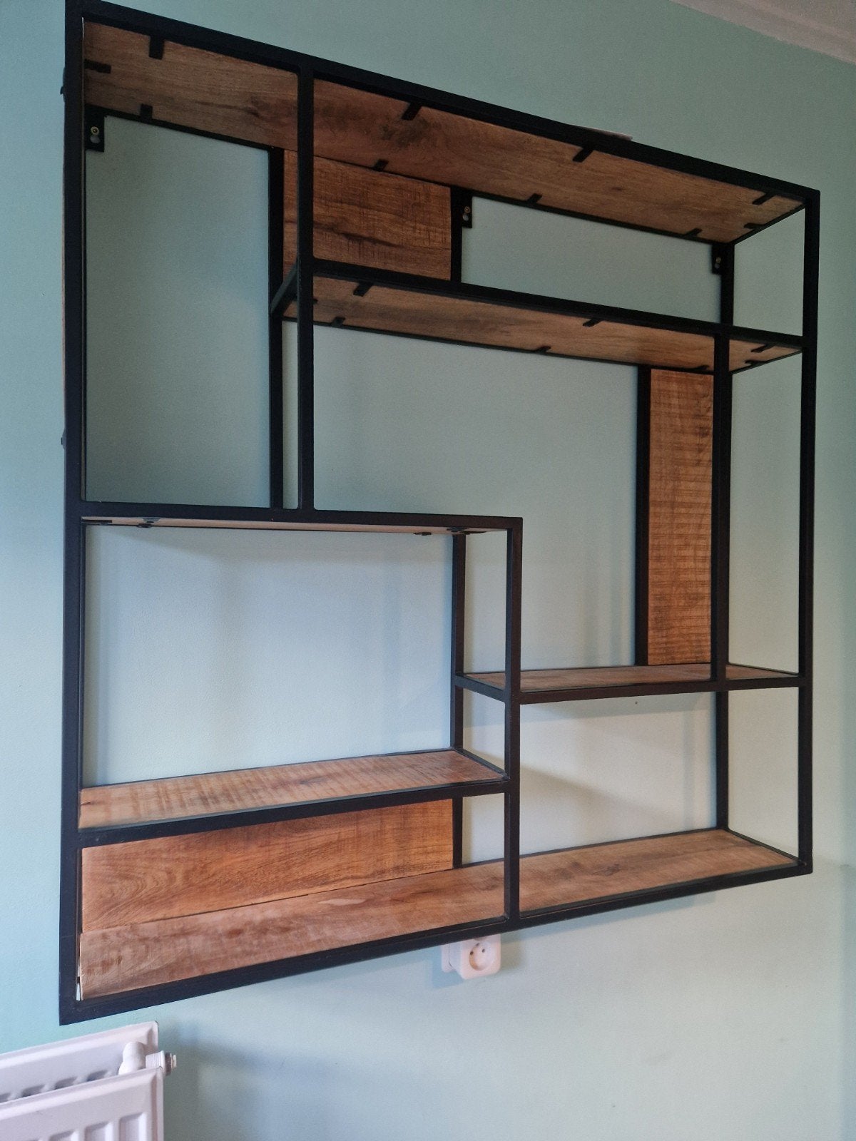 wandrek hout met zwart staal. 100100, Ophalen, Zo goed als nieuw, Minder dan 150 cm, Minder dan 100 cm