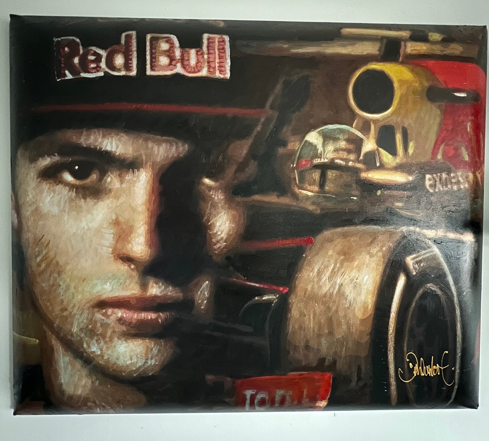 Max Verstappen – Ingeschilderd Giclée (100x120 cm), Ophalen, Gelimiteerde oplage, Giclée, Portret