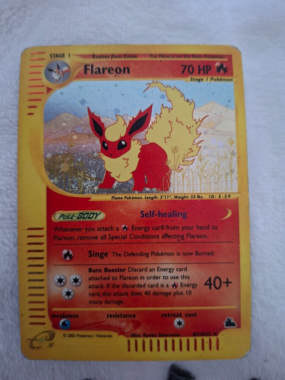 Flareon pokemon kaart., Ophalen