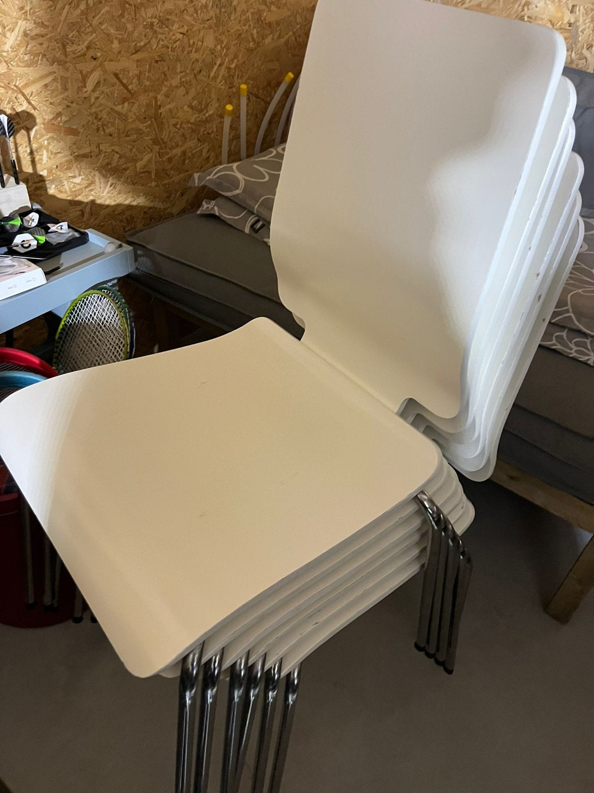 Ikea stoelen (6 stuks), Ophalen, Kunststof, Gebruikt, Wit