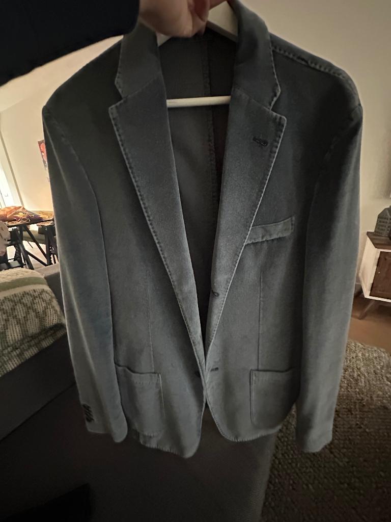 Corneliani Colbert - Blauw Fluweel / Velvet - Maat 48 (M) -, Kleding | Heren, Ophalen of Verzenden, Gedragen, Maat 52/54 (L), Blauw