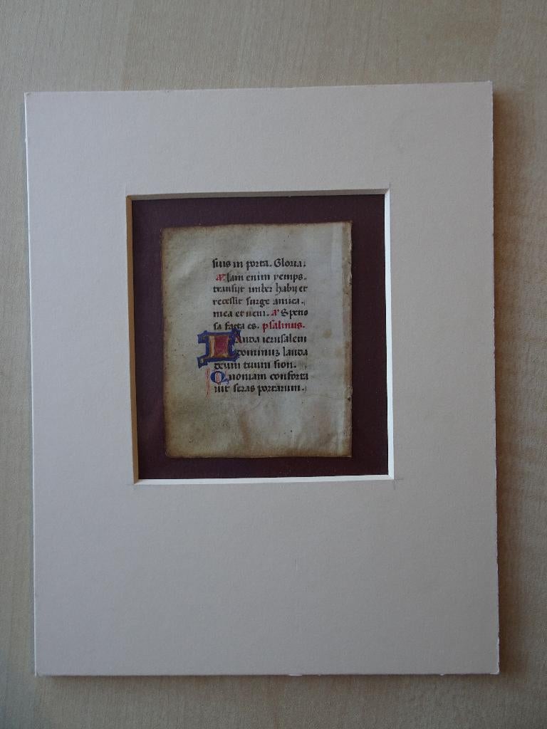miniatuur Getijdenboek manuscript perkament 6, Italie 1400, Antiek en Kunst, Verzenden