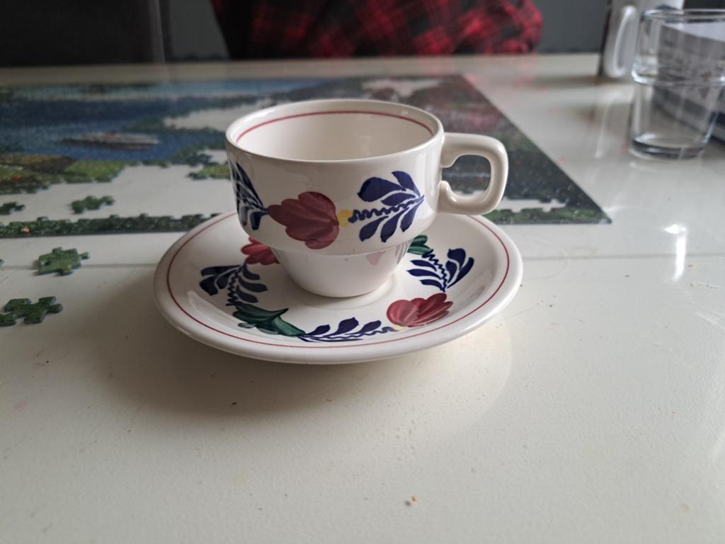 Boerenbond kop en schotel - Vintage servies, Ophalen of Verzenden