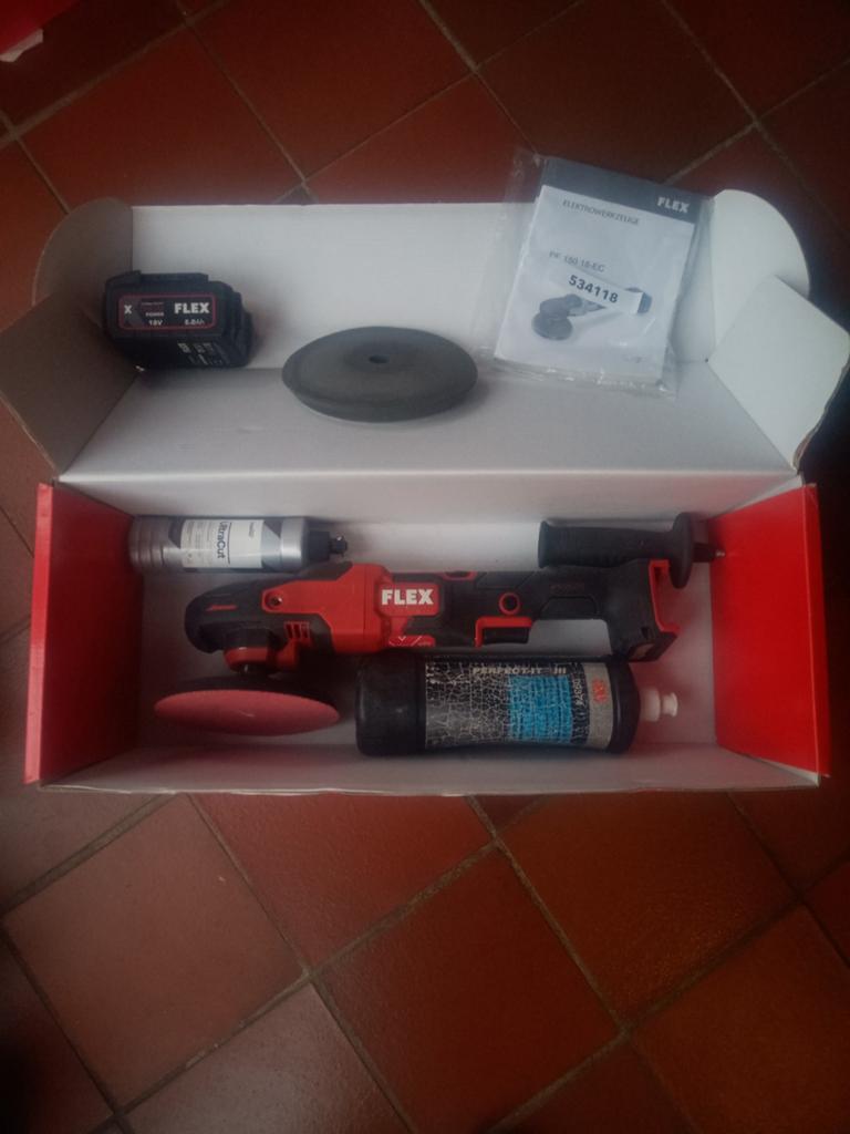 Flex PE 150 18 EC met 5 amp en pasta 3M, Auto diversen, Ophalen of Verzenden