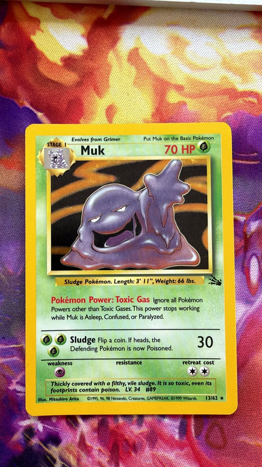 Pokemon Kaart Muk 13/62 Jungle Set Vintage, Ophalen of Verzenden, Gebruikt, Losse kaart