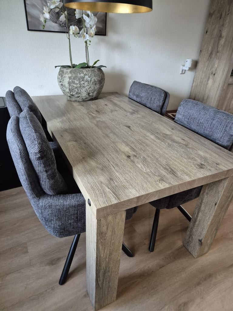 eettafel, hoektafel en salontafel set, Ophalen, 50 tot 100 cm, Zo goed als nieuw, Rechthoekig