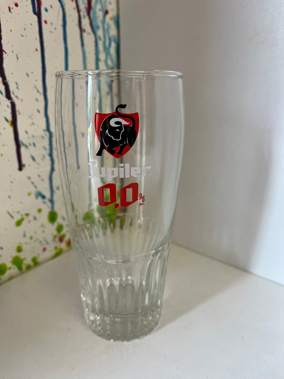 Jupiler 0.0 bierglazen set van 4 glazen, Ophalen of Verzenden, Nieuw, Glas of Glazen, Jupiler