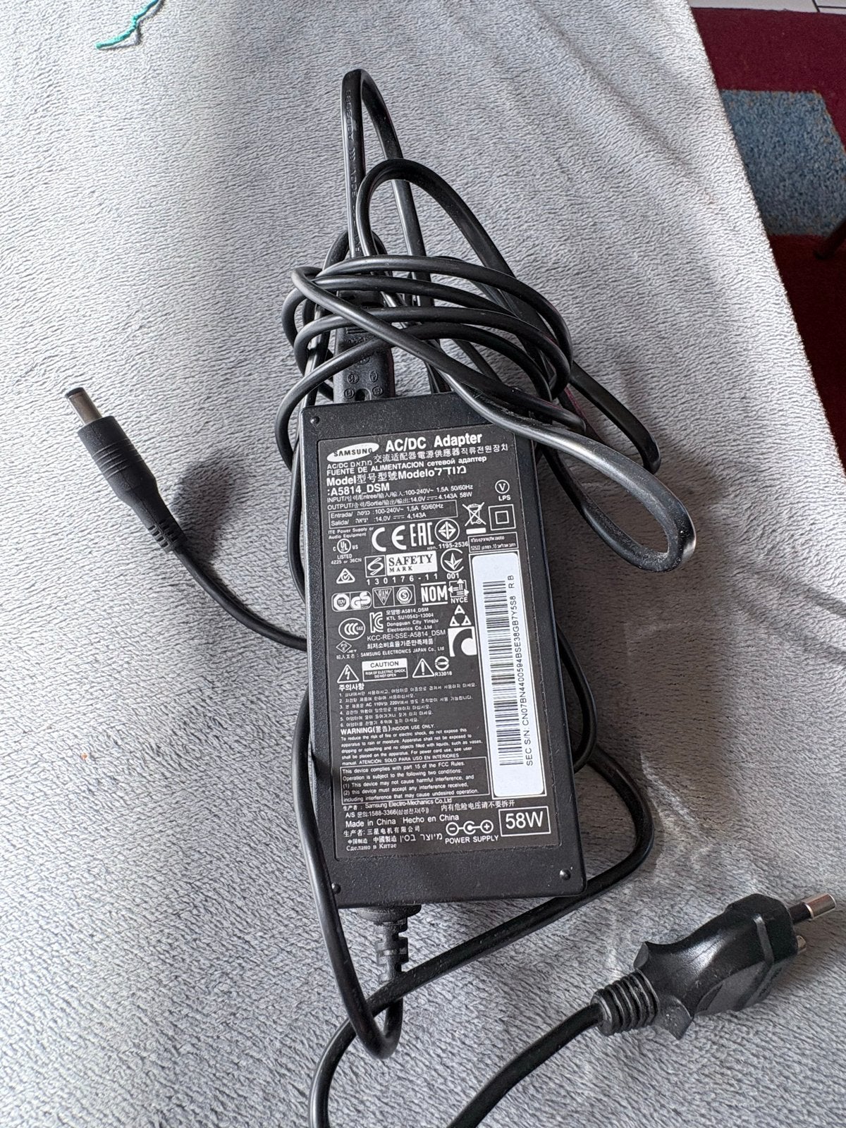 Samsung AC/DC Adapter 58W - Model A5814 DSM, Ophalen of Verzenden, Gebruikt
