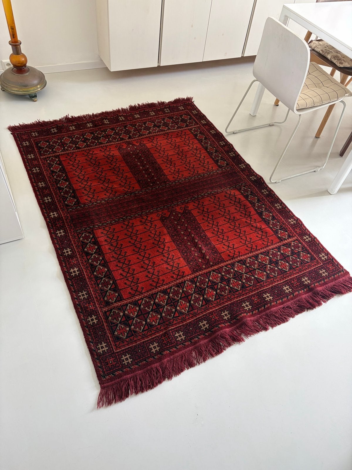 Turkmen  Tapijt met Traditioneel Patroon, Gebruikt, 150 tot 200 cm, 200 cm of meer, Ophalen of Verzenden