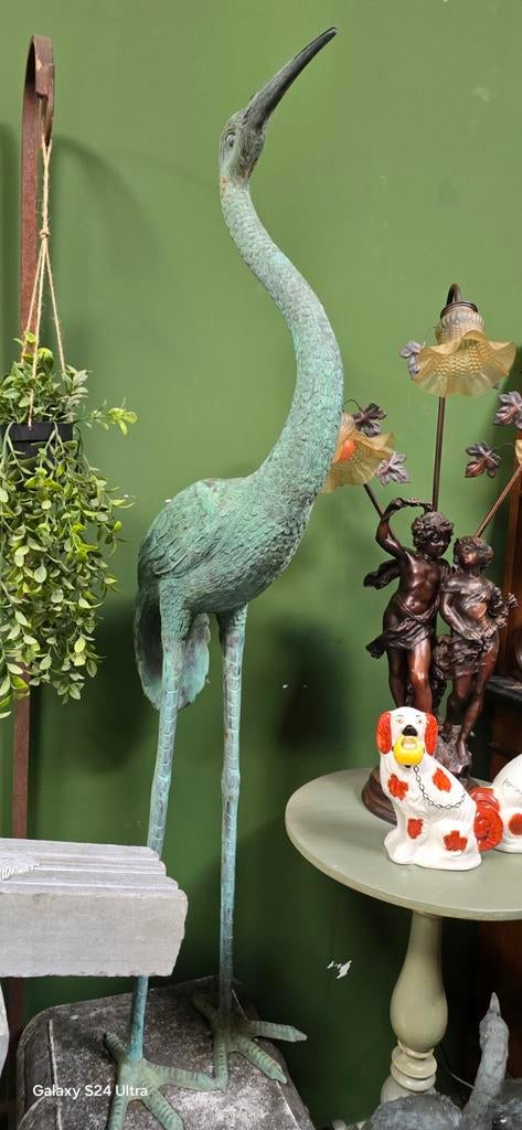 Grote bronzen kraanvogel, Ophalen of Verzenden