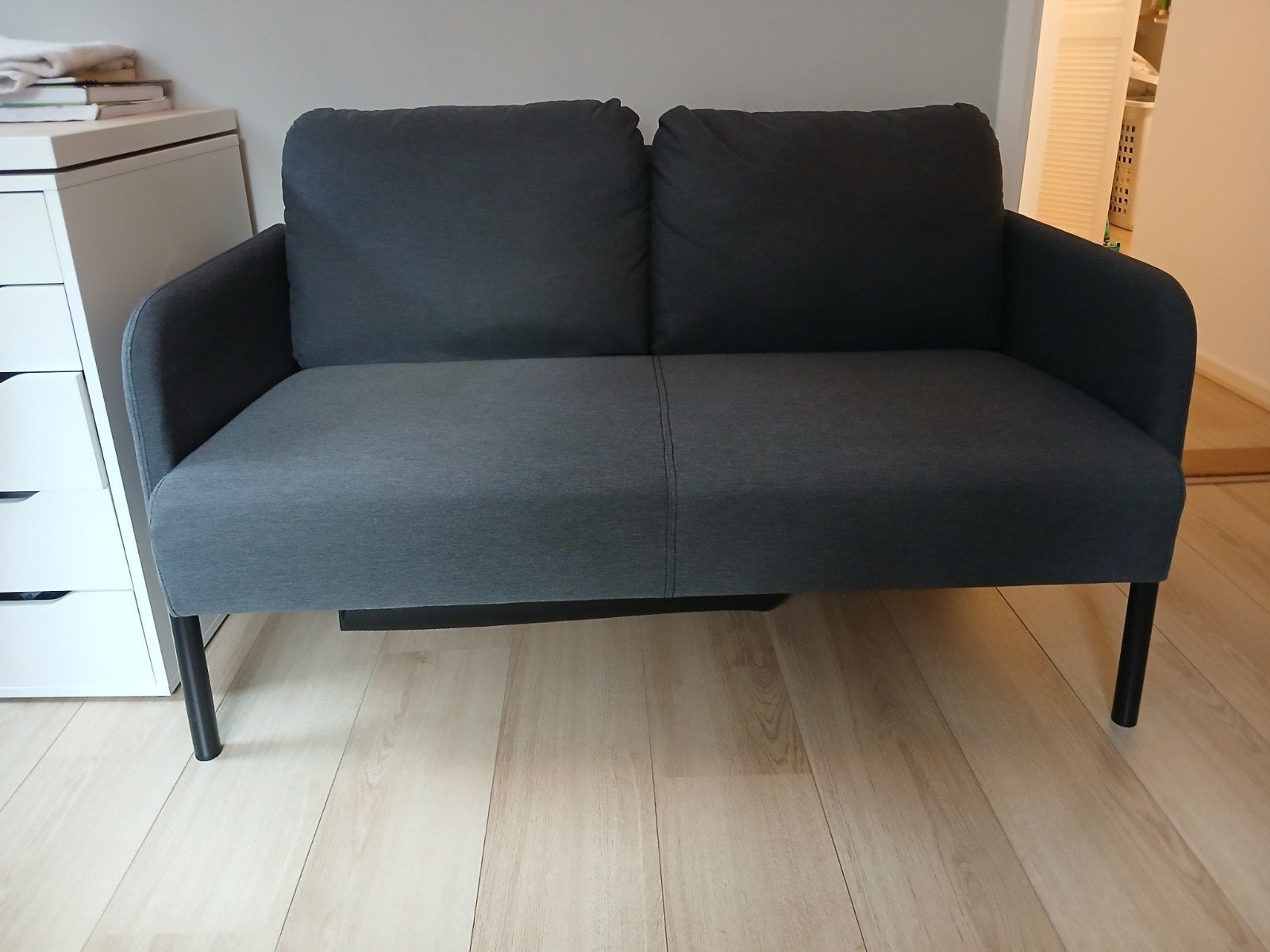2-zitsbank, van IKEA, GLÖSTAD, Knisa donkergrijs, Ophalen, Modern, Compact, Tweepersoons, 75 tot 100 cm