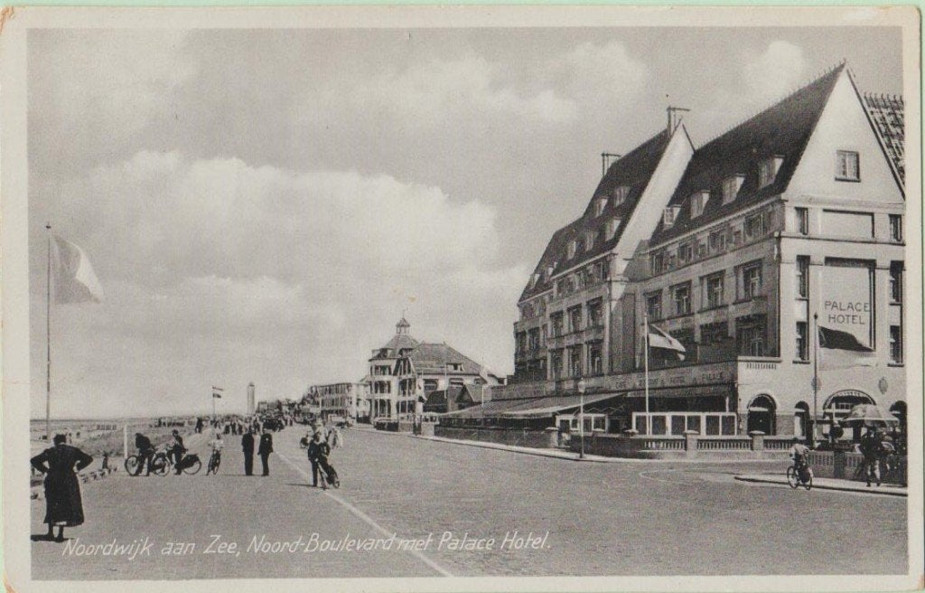 Noordwijk aan zee Noord Boulevard m. hotel 1939., Ophalen, 1920 tot 1940, Gelopen, Zuid-Holland