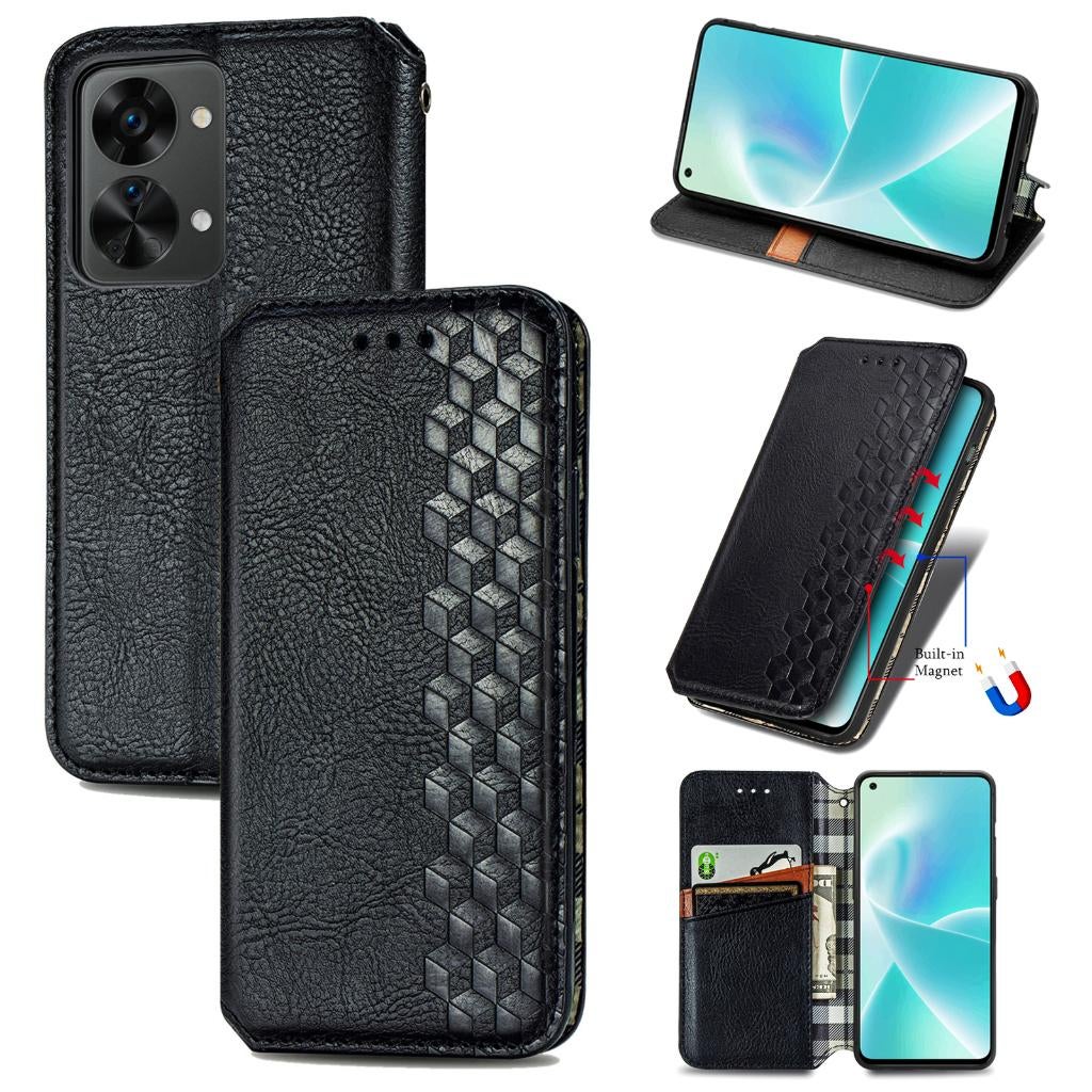 OnePlus Nord 2T Luxe PU Lederen Wallet Case Set _ Zwart, Verzenden, Nieuw, Hoesje of Tasje