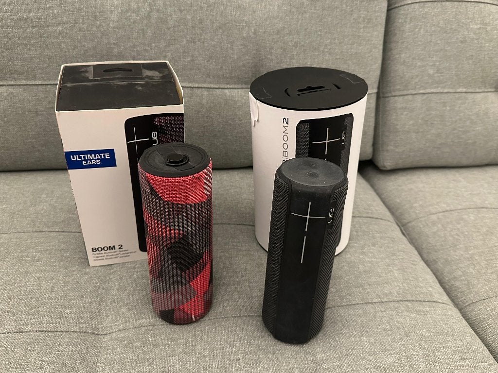 UE Boom 2 Bluetooth Speakers Set van 2 Zwart + T-Mobile, Overige merken, Inclusief kabels, Party speaker, Ophalen of Verzenden