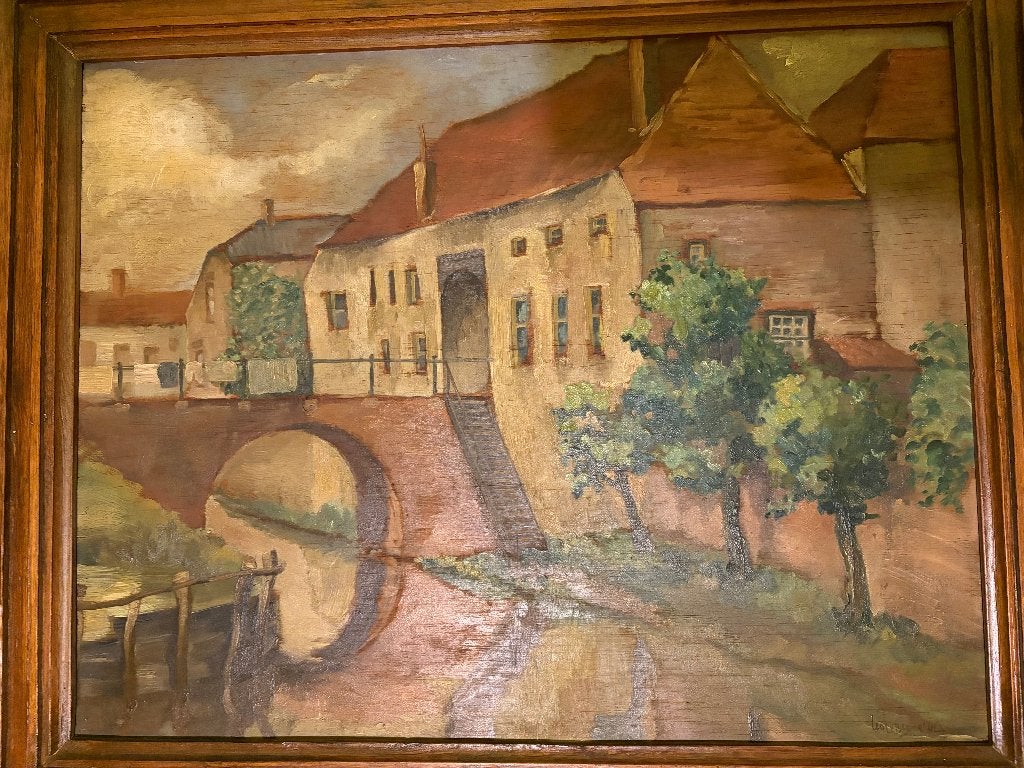 Leo le Blanc, Olieverf op Paneel, Zusters van Orthenpoort, Antiek en Kunst, Kunst | Schilderijen | Klassiek, Ophalen, Paneel, Olieverf