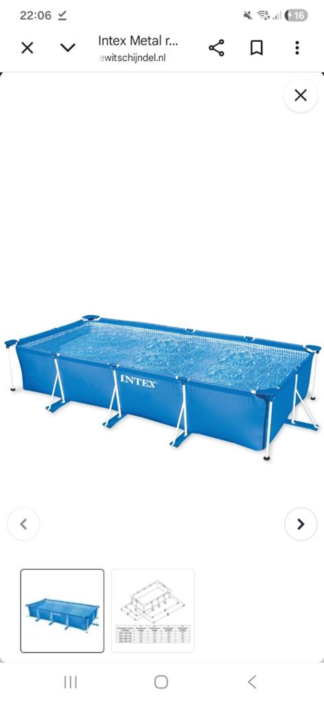 Intex Frame Zwembad 4.50 x 2.20 met afdekzeil, Ophalen, Zo goed als nieuw, Rechthoekig, Minder dan 80 cm