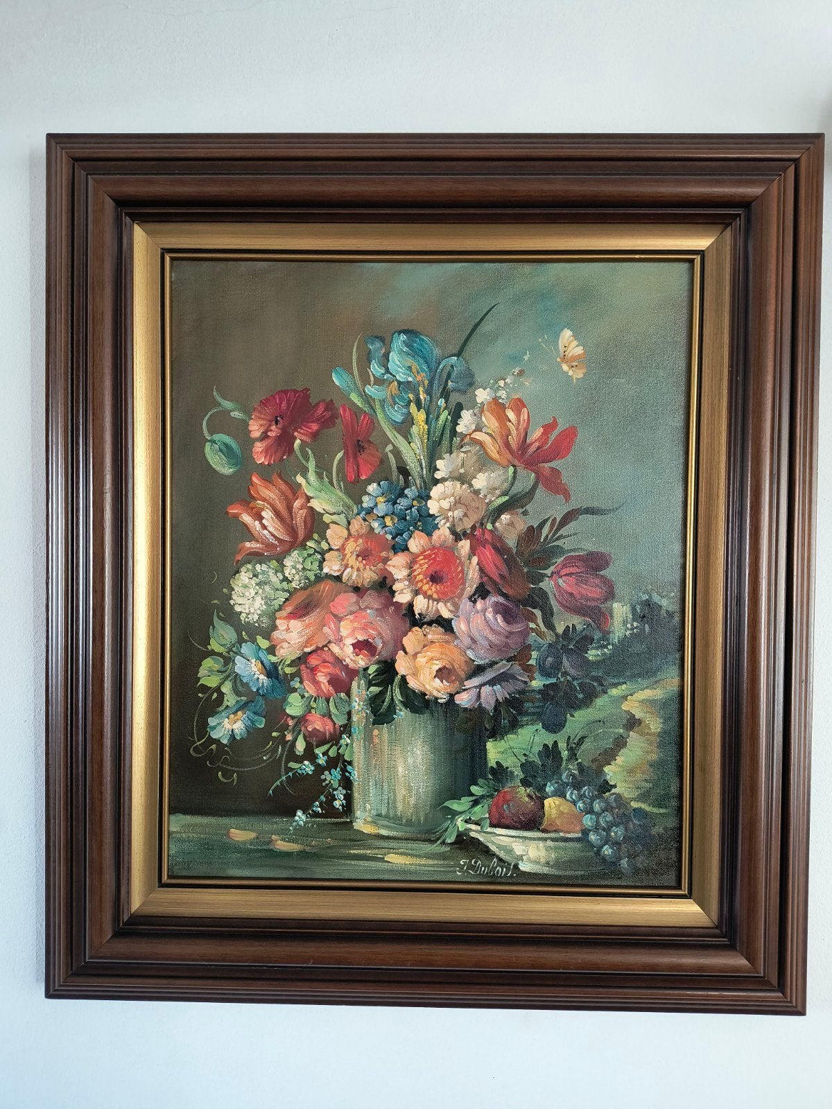 mooi groot stilleven schilderij met bloemen, Doek, Olieverf, Klassiek, Ophalen