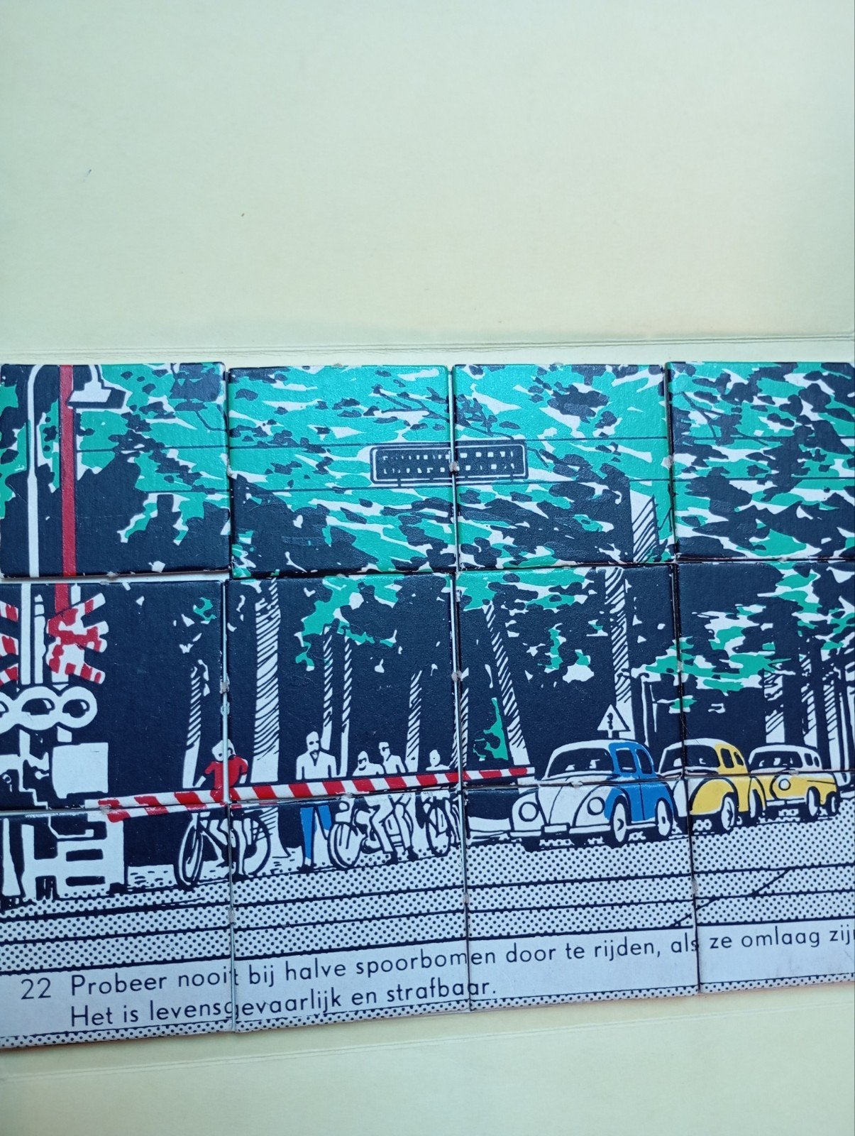 Vintage VW Kevers Blauw Geel Verkeers borden, Ophalen of Verzenden