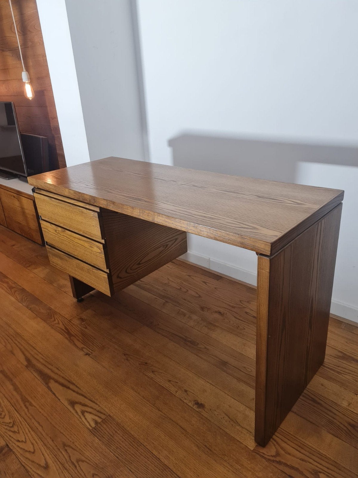 Mid-century bureau (jaren 50/60) met lades, Ophalen, Gebruikt, 50 cm, 124 cm
