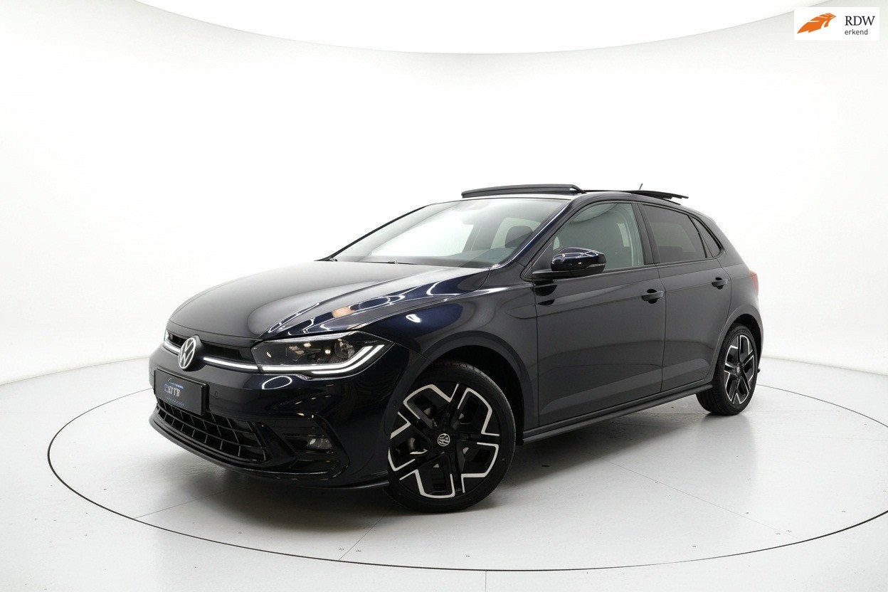 Volkswagen Polo 1.0 TSI 2x R Line PANO VIRTUAL ACC CAMERA, Gebruikt, Zwart, 95 pk, Zwart
