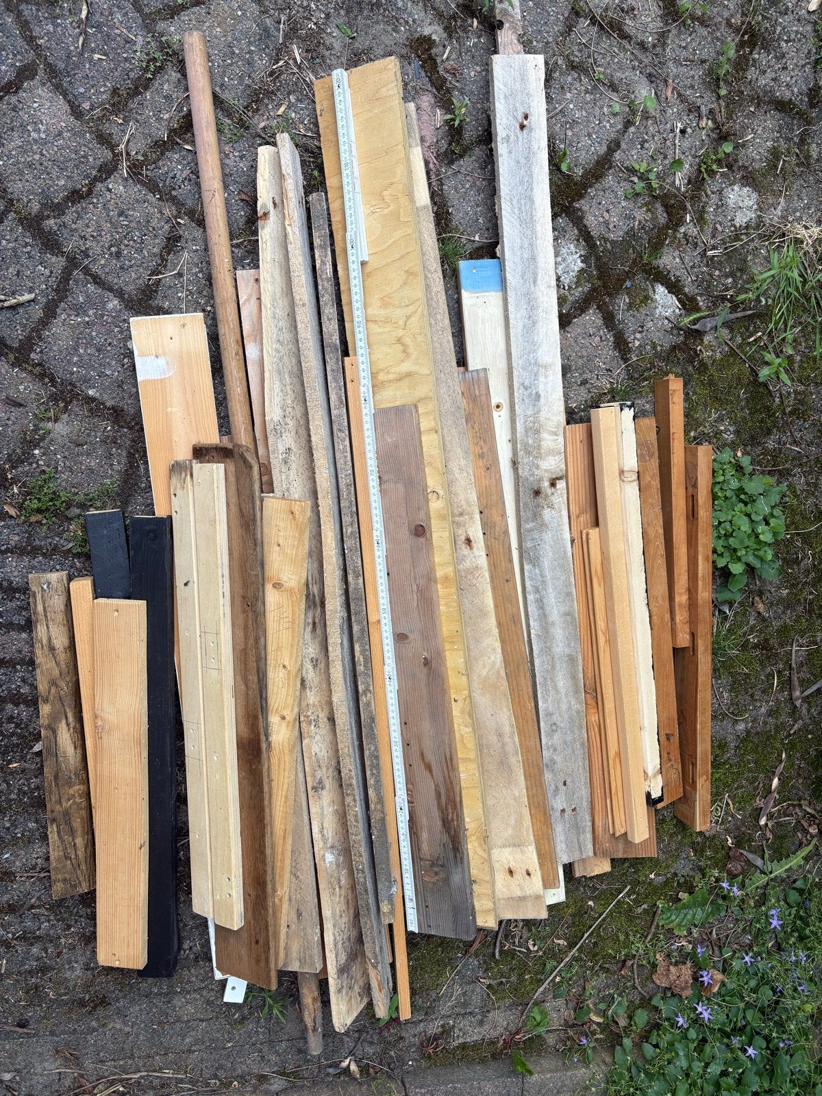 Diverse partij gebruikt hout en planken, Doe-het-zelf en Verbouw, Hout en Planken, Ophalen, Gebruikt, 25 tot 50 mm, Balk