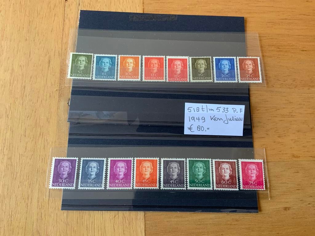 Kon Juliana en Face 518 tm 533 Postfris, Postzegels en Munten, Postzegels | Nederland, Ophalen of Verzenden, Na 1940, Postfris