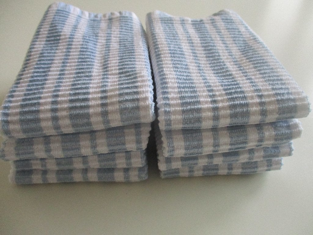 7x DDDDD vaatdoek vaatdoekjes wafel pastelblauw wit doek, Huis en Inrichting, Keuken | Textiel, Ophalen of Verzenden, Zo goed als nieuw