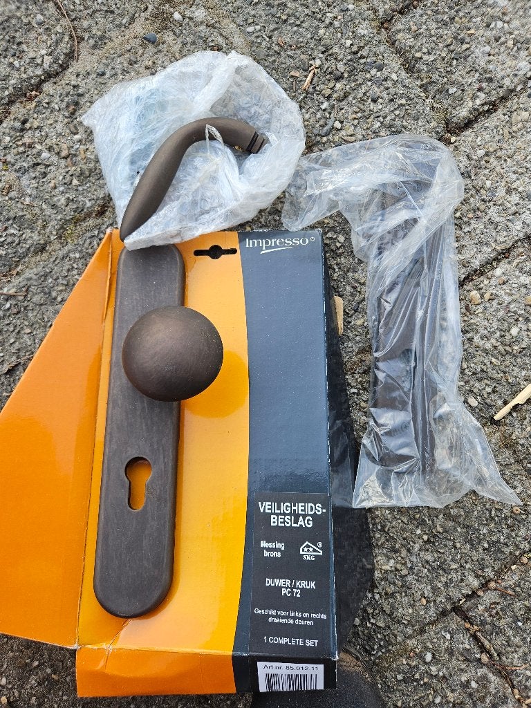 Voordeurbeslag Brons, Ophalen, Nieuw, Overige materialen, Klink of Kruk