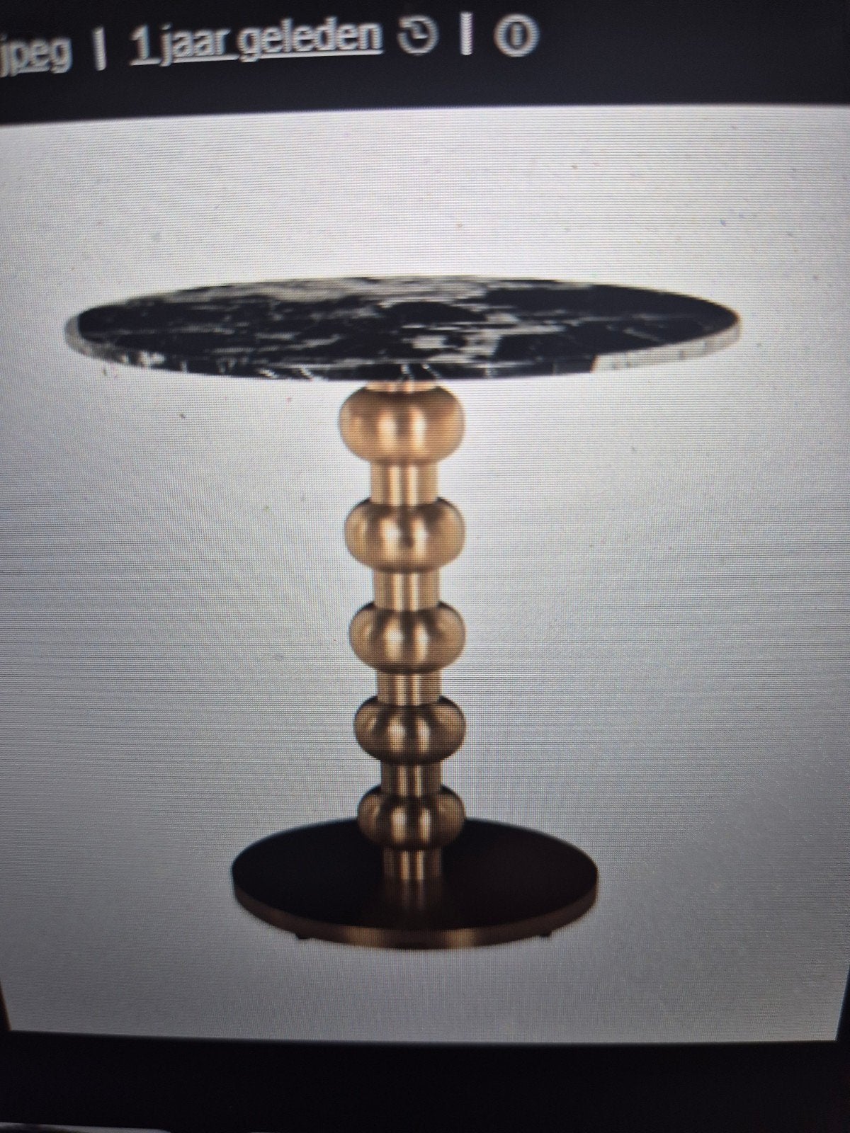 Richmond LUX BISTRO TAFEL WITLOX BLOCK/GOLD 75 HOOG, Huis en Inrichting, Tafels | Bijzettafels, Ophalen, Rond, Nieuw, Luxe, Modern, Glamour