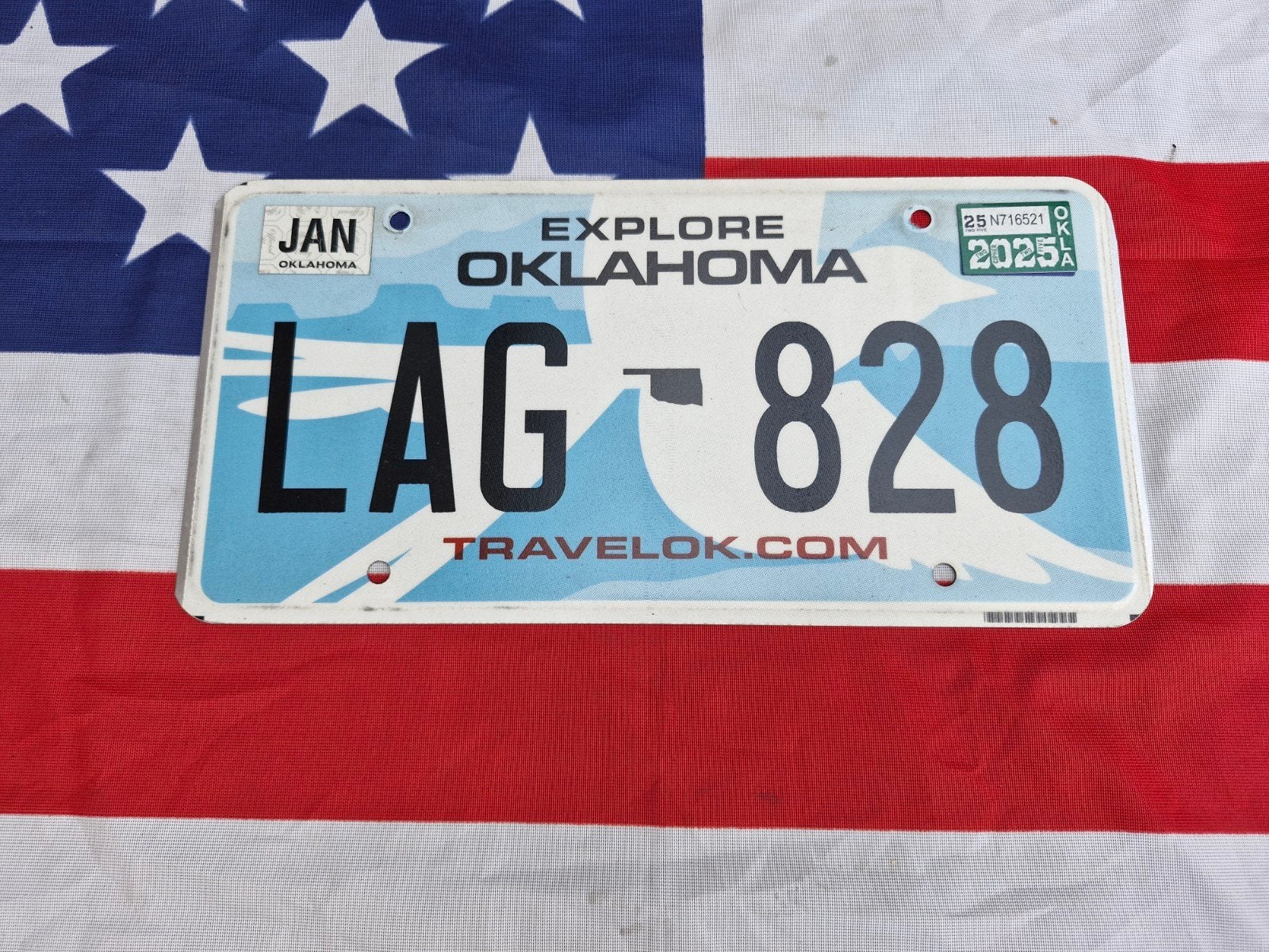 Oklahoma Kentekenplaat USA Nummerbord Nummerplaat License VS, Verzenden, Gebruikt, Auto's