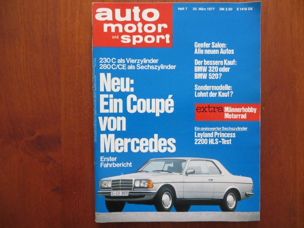 Auto Motor und Sport 7 1977 Mercedes-Benz 230 C, 280 C / CE, Ophalen of Verzenden, Nieuw, Mercedes