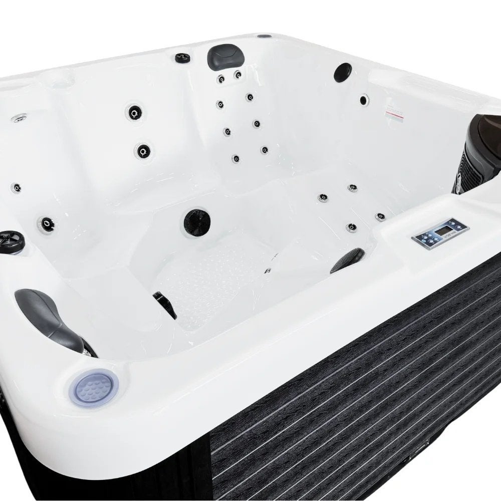 Spacuzzi Basic Spa - Zwart - Plug & Play jacuzzi met 43 jets, Ophalen, Nieuw, Trap, Vast